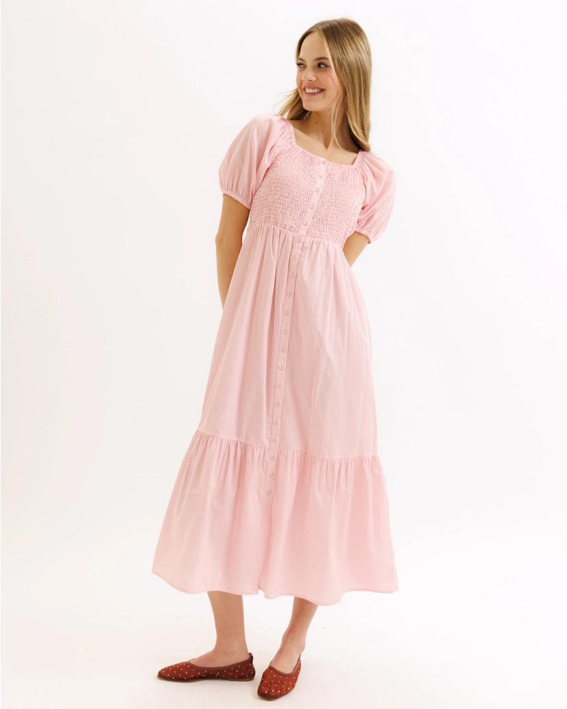 The Lilly Pink Cotton Maxi Dress M