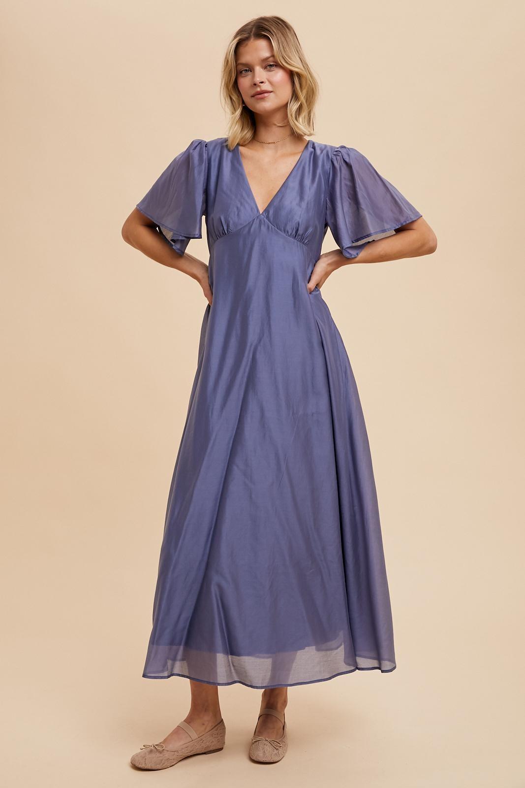 flowy modest dresses Zilla Maxi in Elemental Blue Small MEMORIAL25 Size:36/US4 daily casual Traditional Korean Wedding Dress