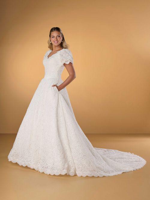 a line modest dresses 28250 Wedding Dress Ivory size 10 Size Guide:14 Denim Forum The '90s Ideal for brides seeking charming dresses