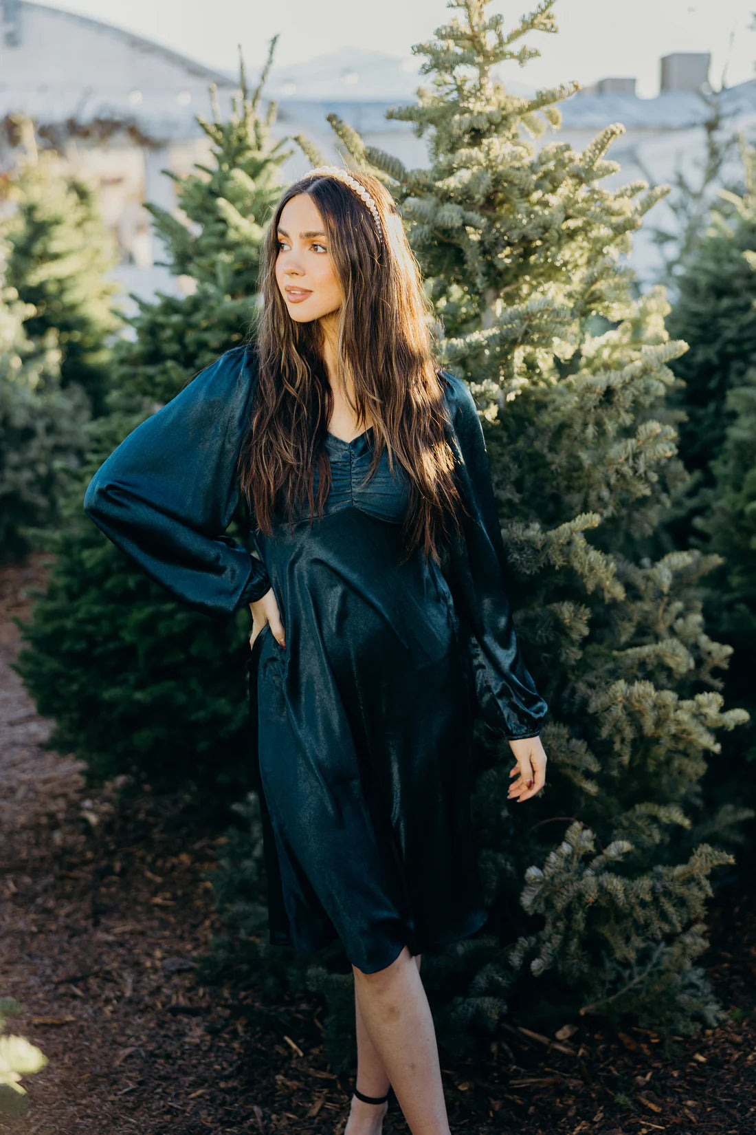 evergreen midi dress Evergreen Moments Olive Gingham Midi Dress Shop the Mint