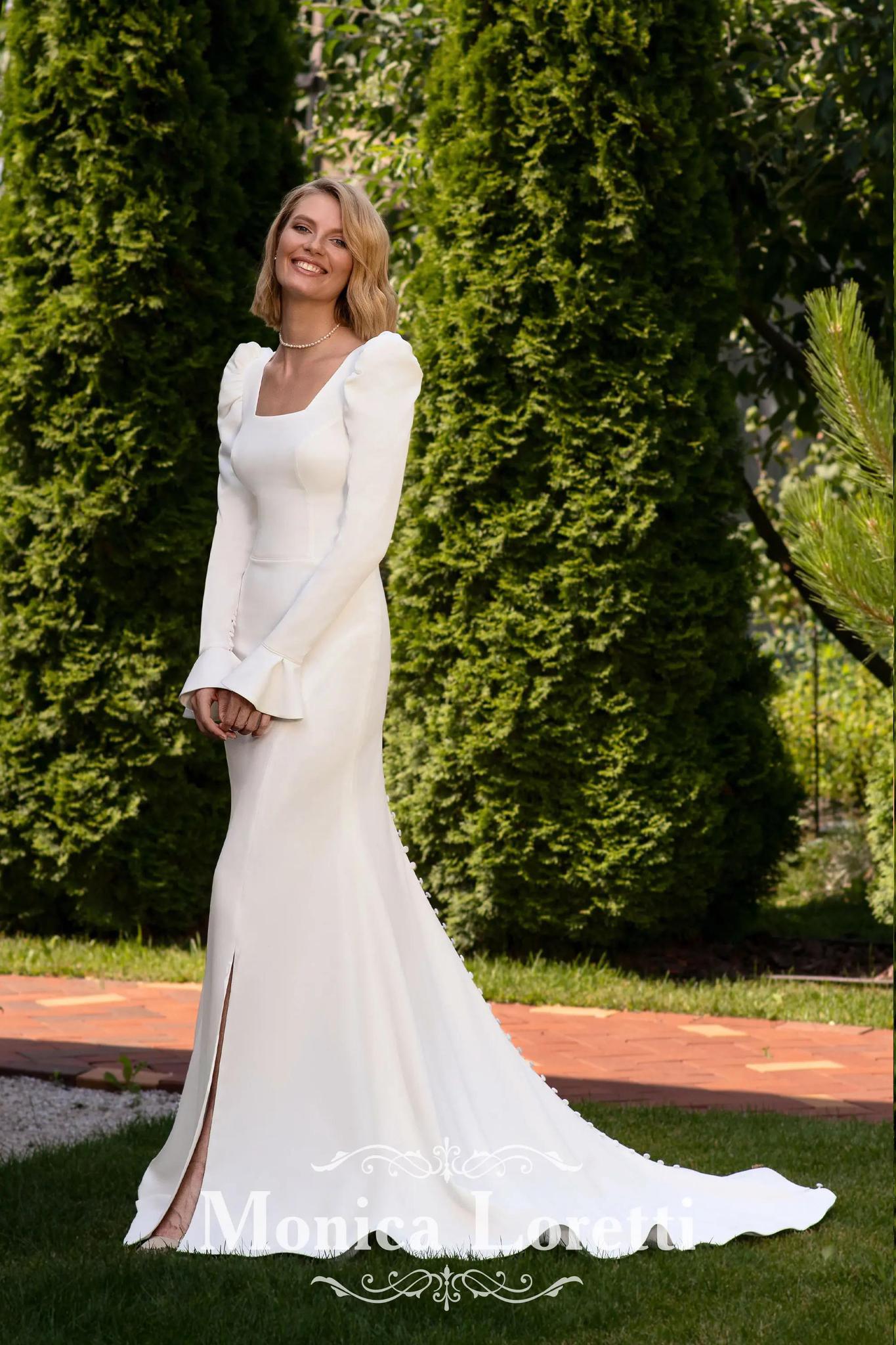 monica wedding dress 8305 Modest Wedding Dress Ivory size 8