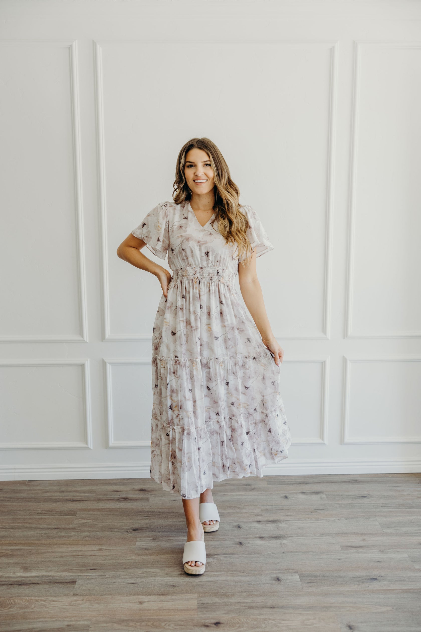 Eden Dress in Dove Garden Medium Eden Dress in Dove Garden Medium