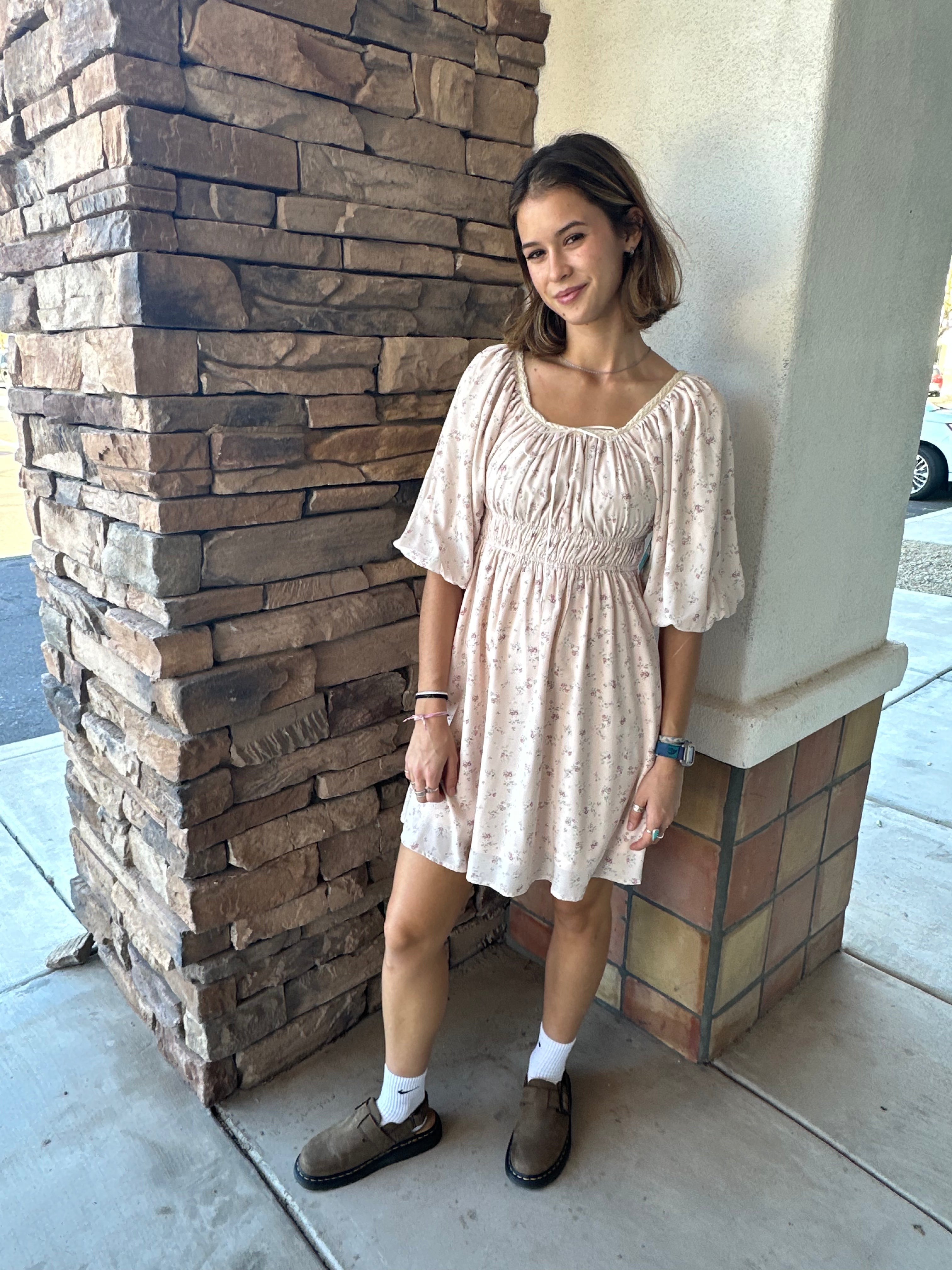 Connie Mini Dress in Blush Multi Connie Mini Dress in Blush Multi