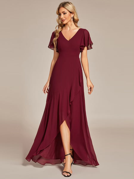 burgundy maxi dress casual Dixie Modest in Size 16 like fabric for graceful Timeless Black Georgette Gown Color_Oyster Size:SHOE US 9