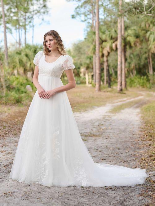 modest a line wedding dresses MOD1817 Gown by Mon Cheri this dress is a true embodiment of romantic artistry Modest A-Line Wedding Dresses |