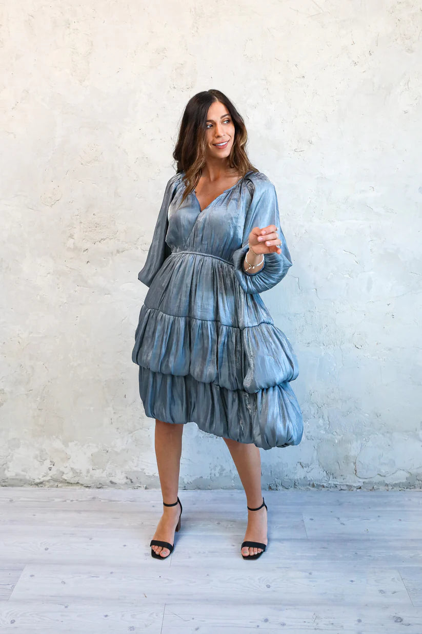 Beck Modest Midi in Metallic Blue XXLarge Beck Modest Midi in Metallic Blue XXLarge