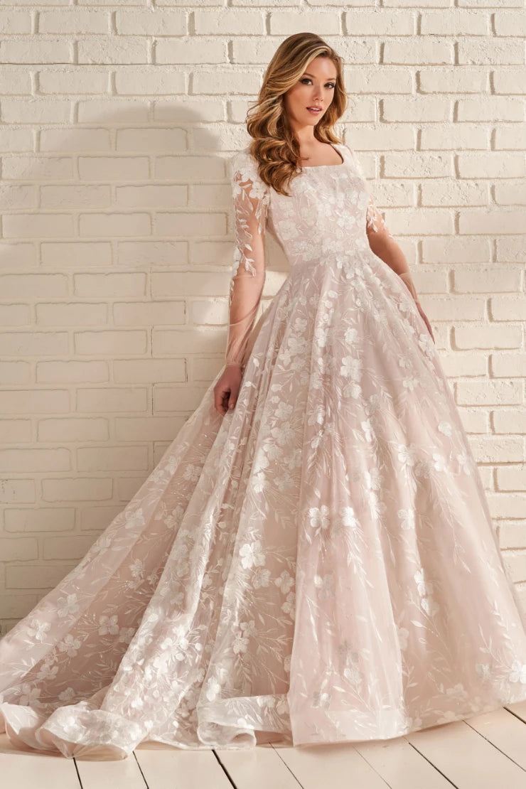 a closet full of dresses MOD958 Modest Wedding Dress Ivory size 4