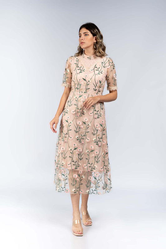 Lilian Blush Embroidered Midi Medium Lilian Blush Embroidered Midi Medium
