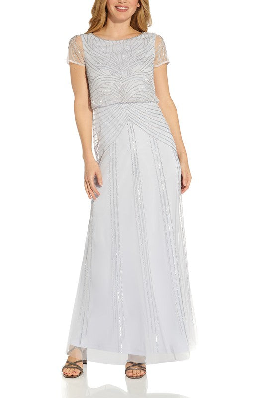 Blouson Beaded Maxi in Serenity Blue A Closet Full of Dresses Blouson Beaded Maxi in Serenity Blue A Closet Full of Dresses