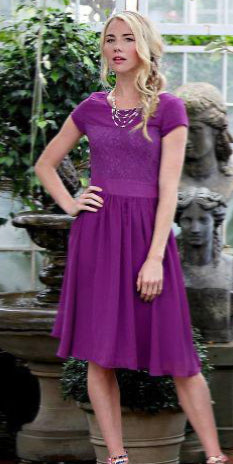Isabel Purple Modest Bridesmaids Dress