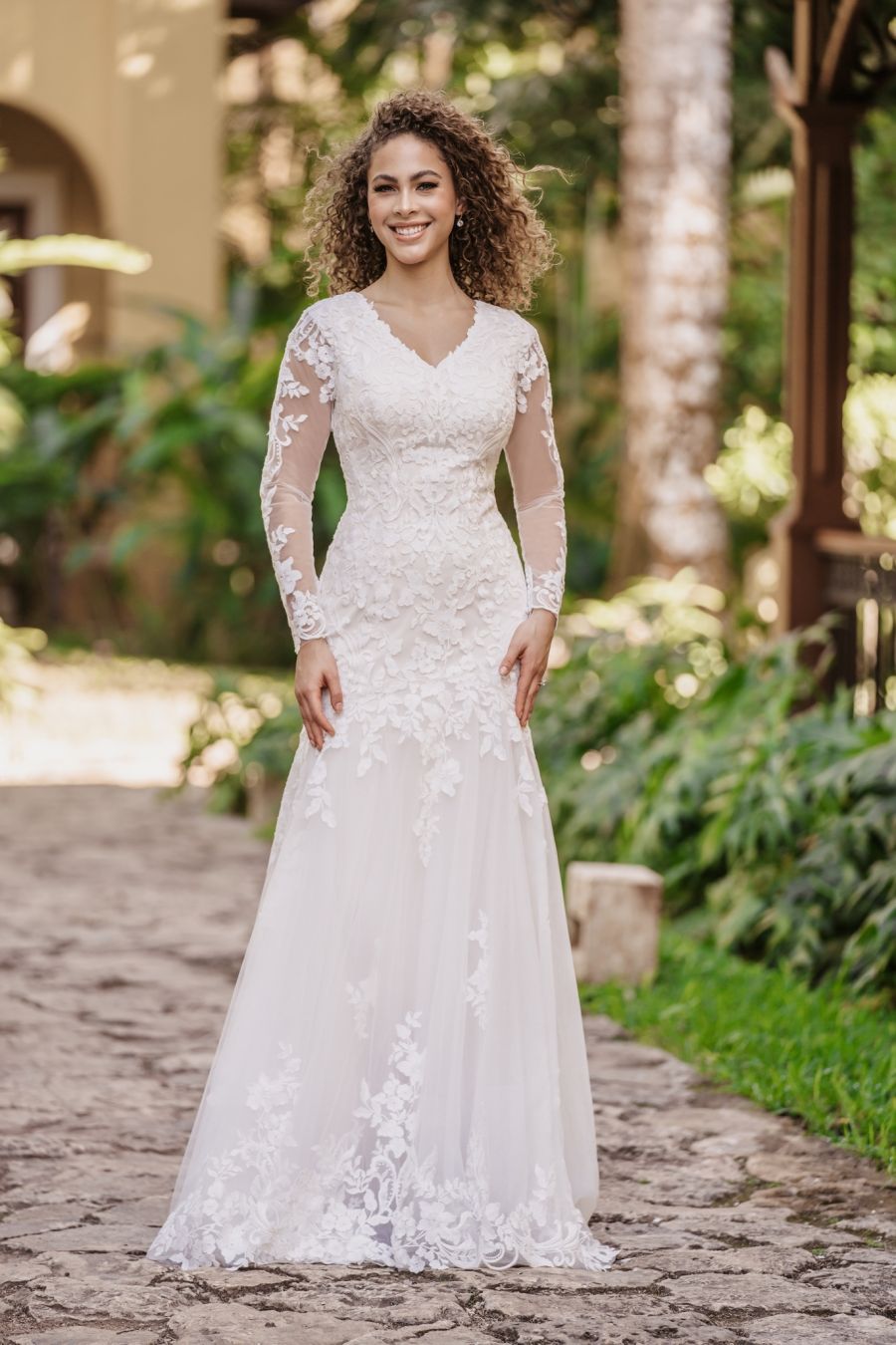 M693 Modest Wedding Dress Almond/Ivory size 6 M693 Modest Wedding Dress Almond/Ivory size 6