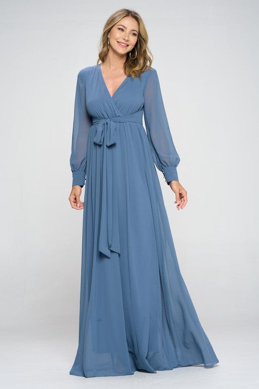 Sybil Chiffon Modest Maxi in Slate Large Sybil Chiffon Modest Maxi in Slate Large