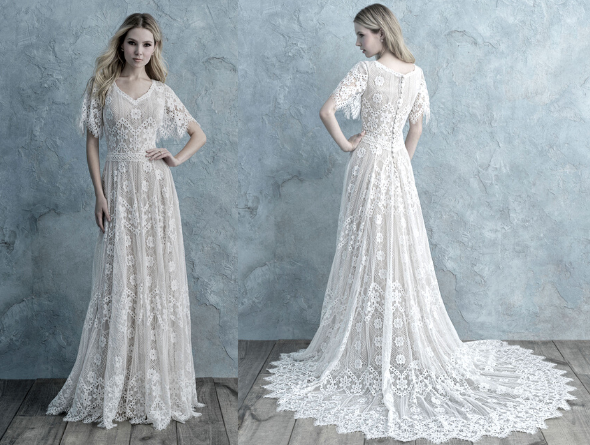 m620 perfect boho modest lace wedding dress with sleeves plus size cheap