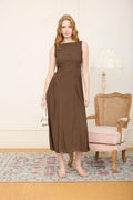 Mable Modest Midi in Brown