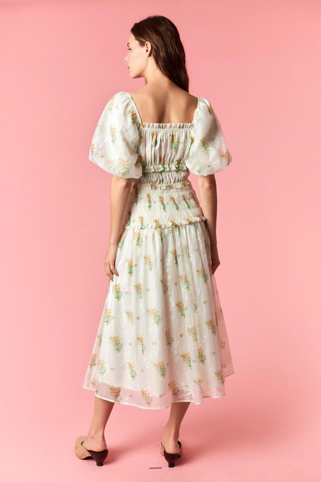 Kelly Modest Midi in Ivory/Yellow