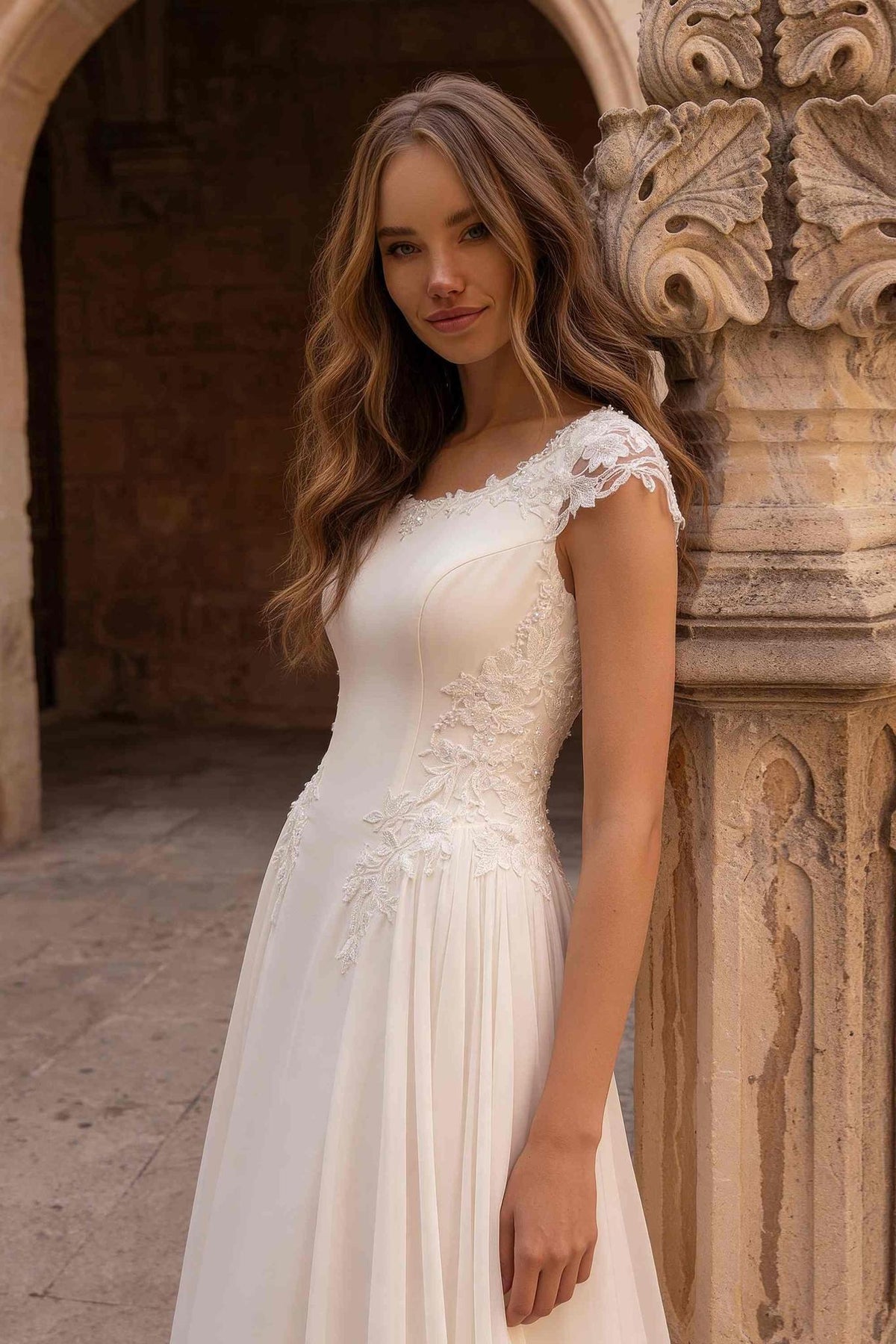 8435 Modest Wedding Dress