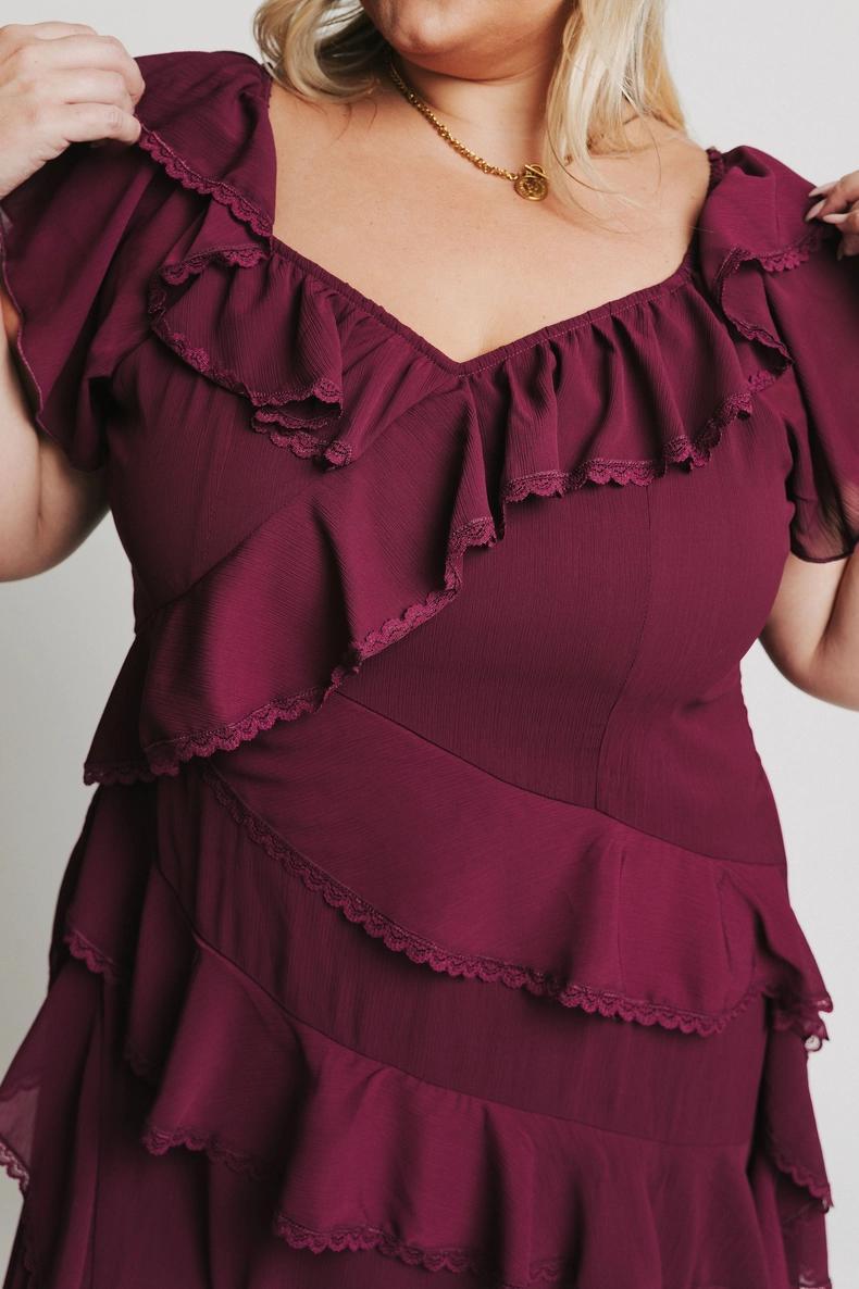 Rozina Maxi Dress in Burgundy