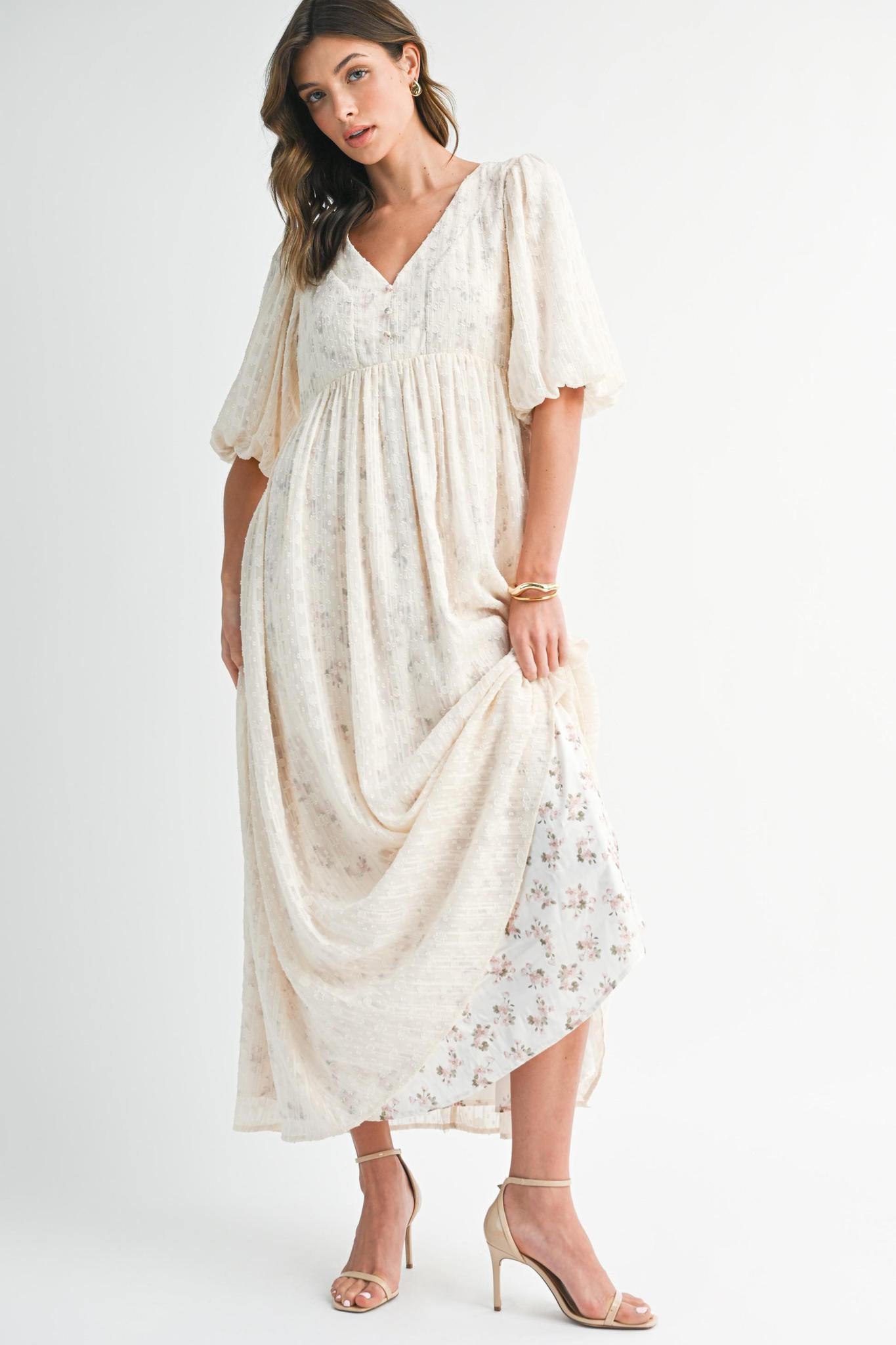 Cynthia Modest Midi in Cream