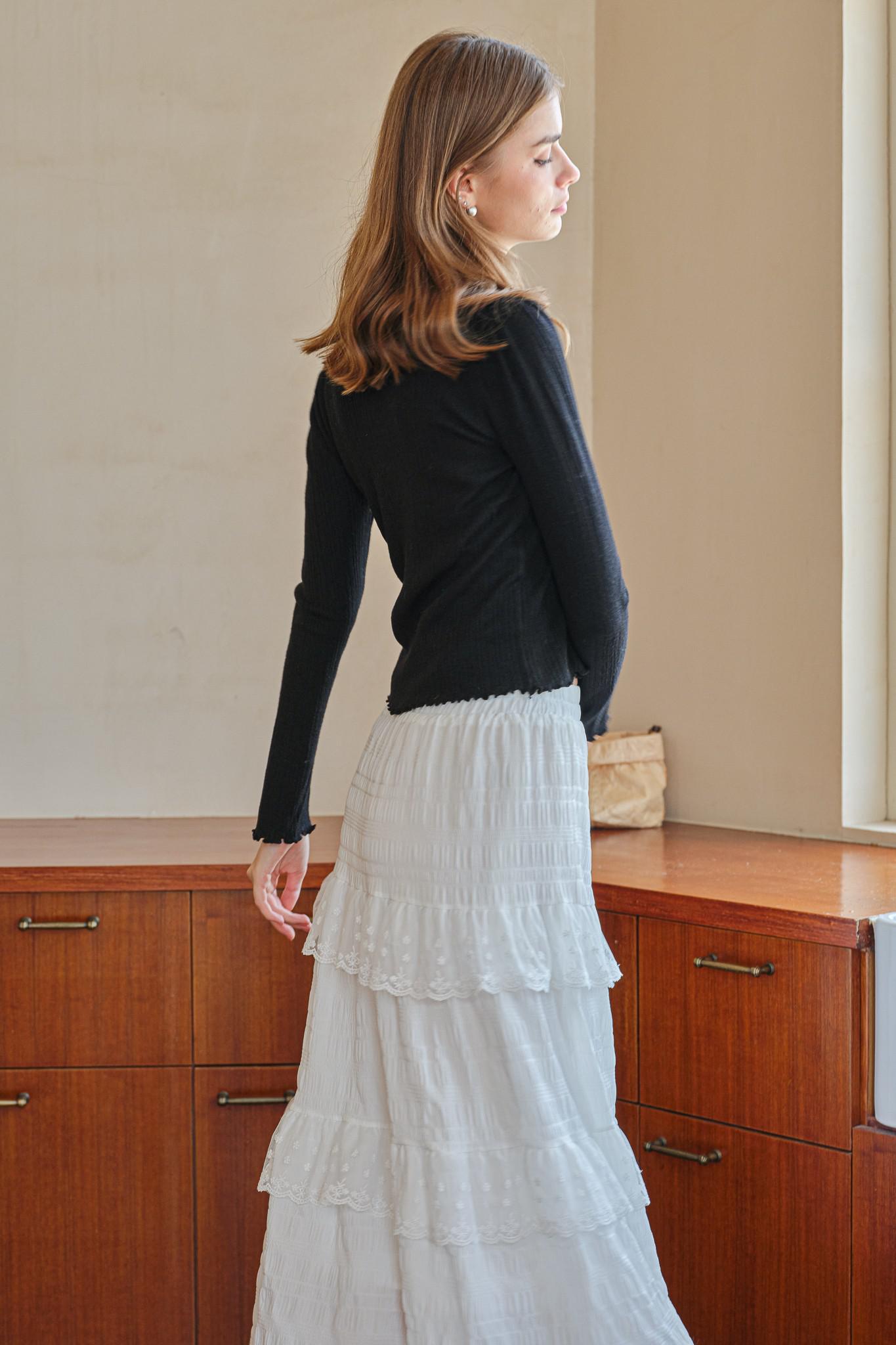 Maeby Tiered Skirt in White