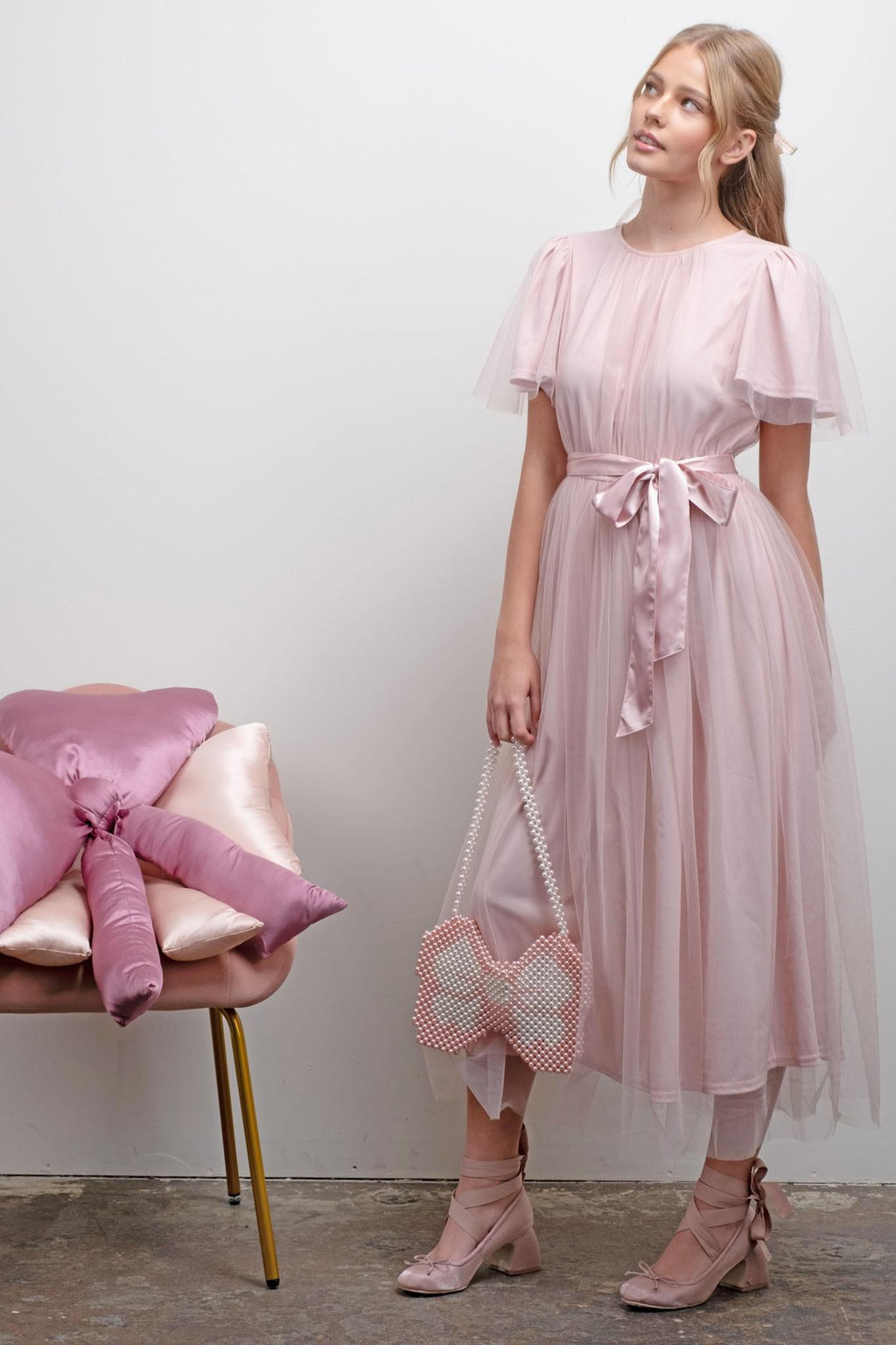 Hollace Modest Midi in Pink