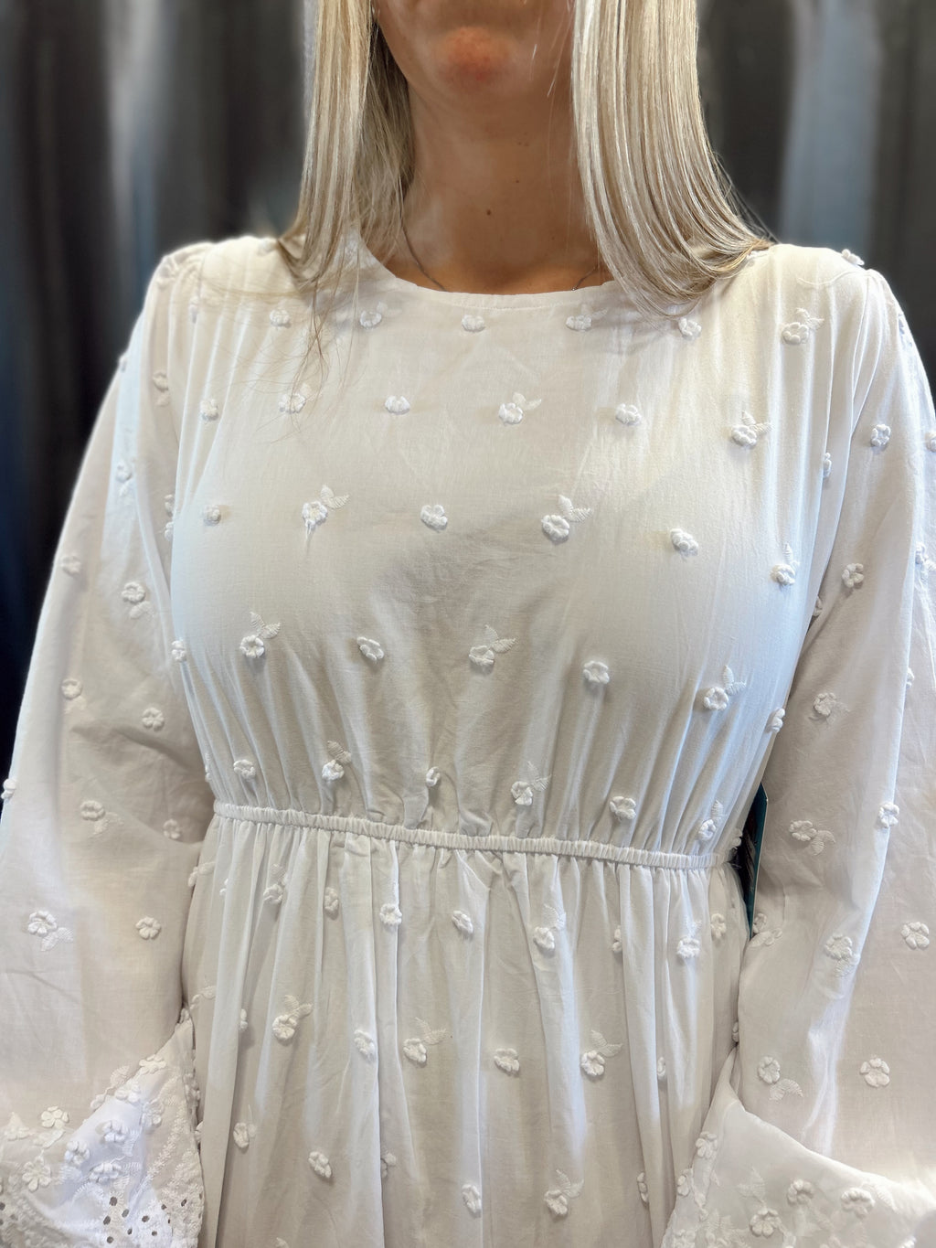 Marigold Modest Temple Dress in White