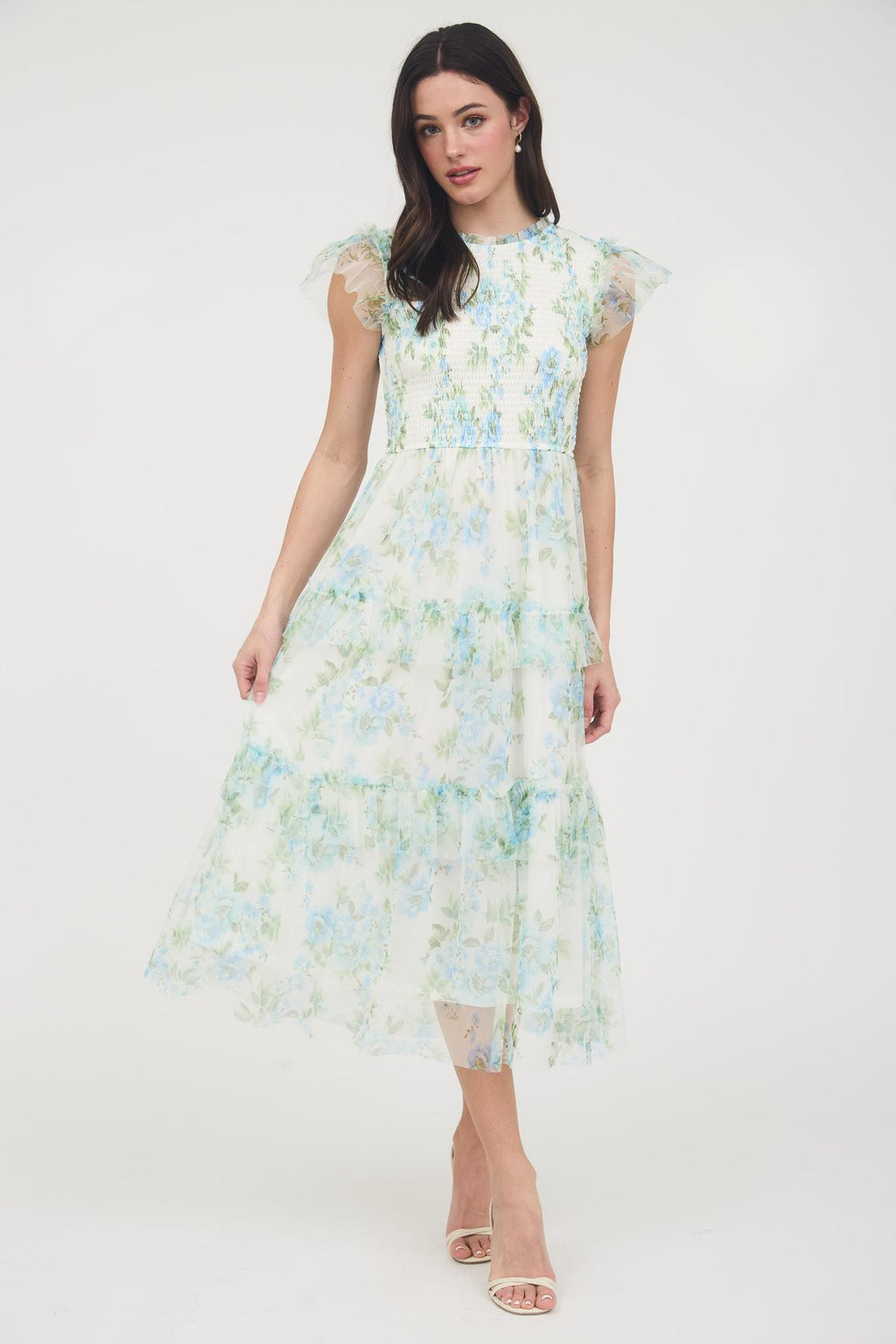 Ida Modest Midi in Blue Multi