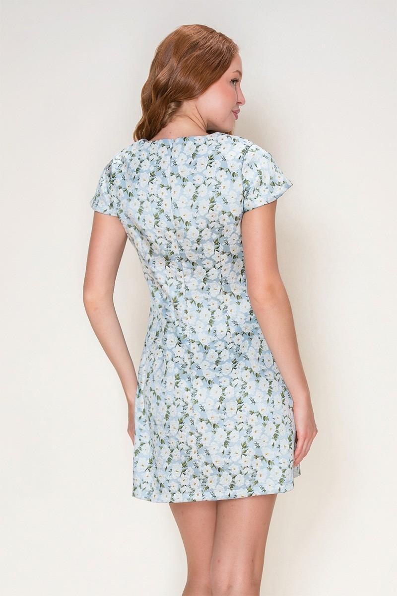 Janica Modest Mini in Lt. Blue/White