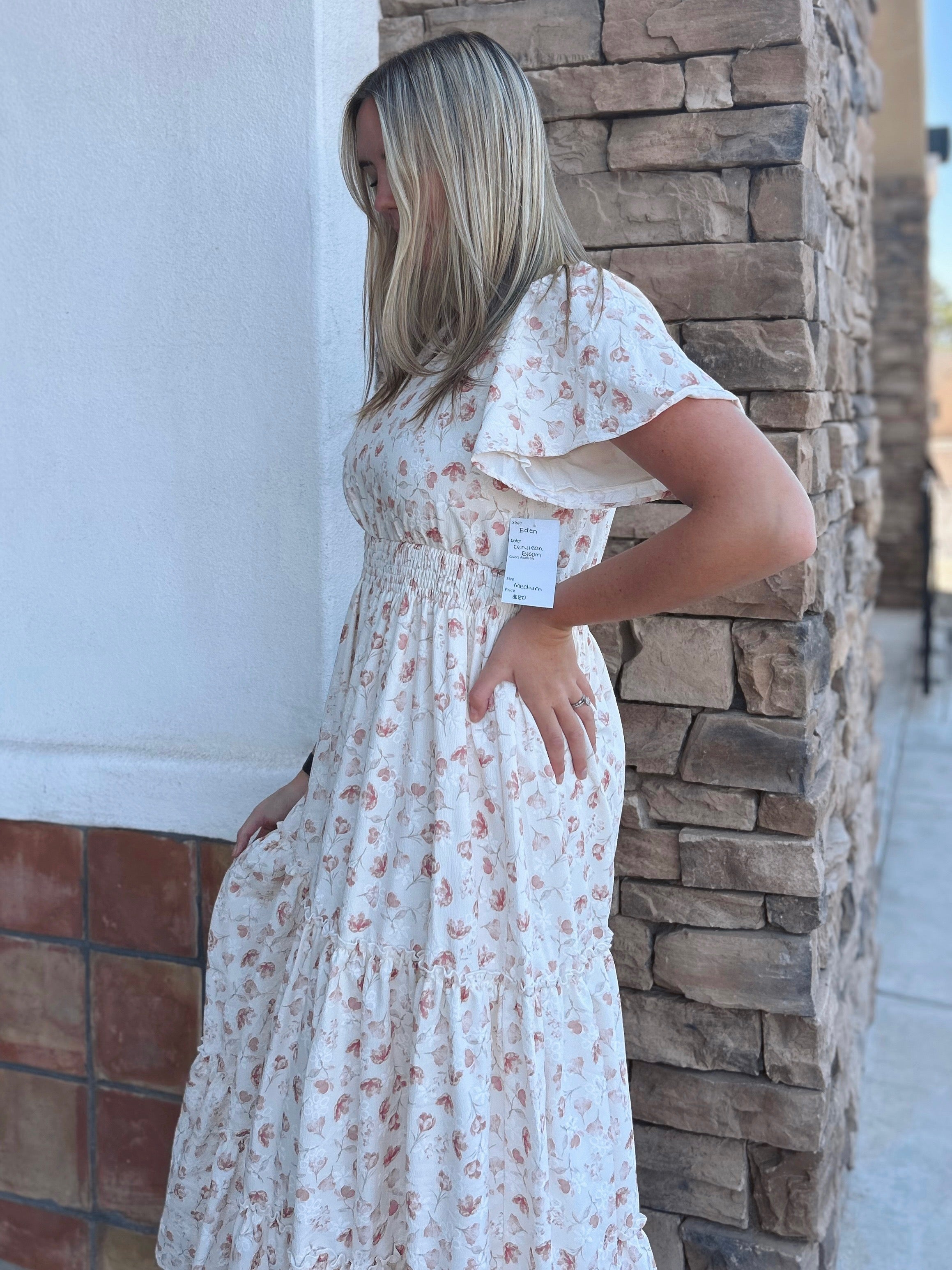 Eden Modest Maxi in Cerulean Bloom