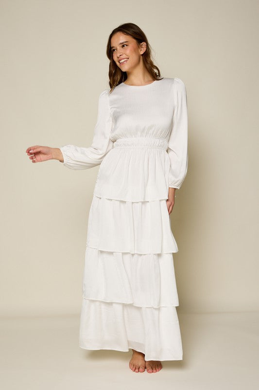 Lulu White Tiered Temple Dress – A Closet Full of Dresses