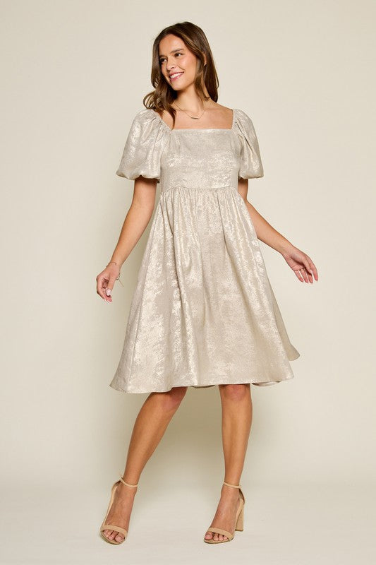 Luna Modest Dress in Champagne