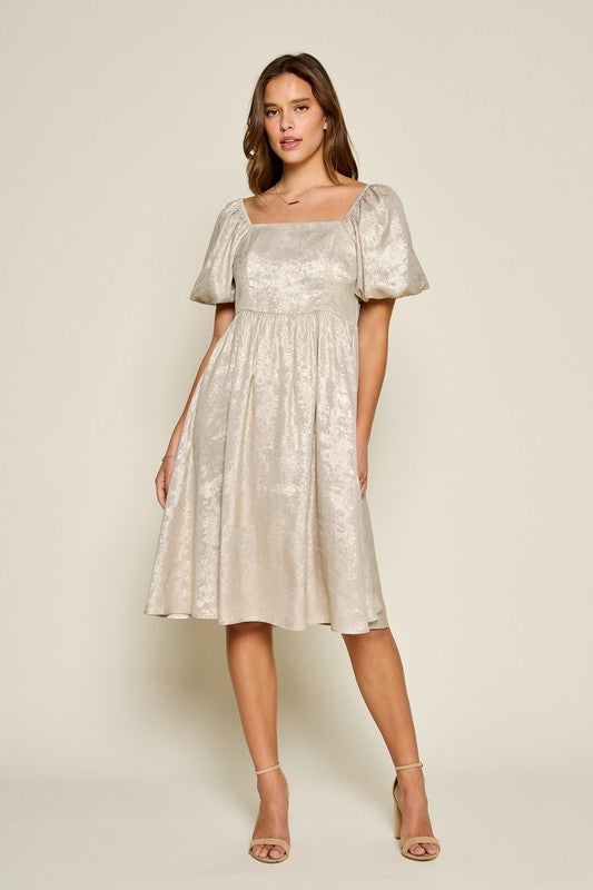 Luna Modest Dress in Champagne