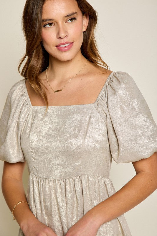 Luna Modest Dress in Champagne