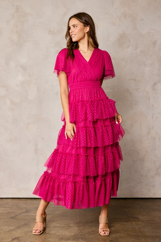 Laurel Modest Midi in Magenta