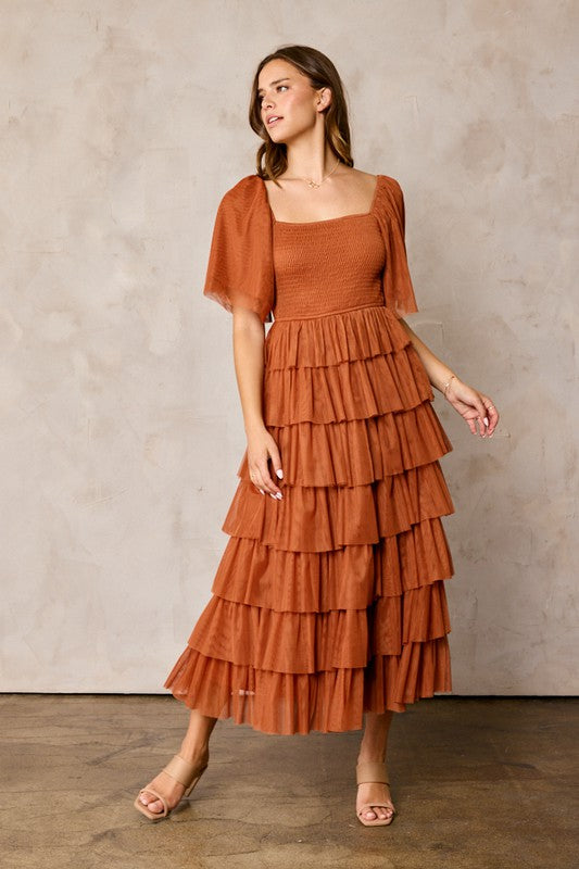 Autumn Modest Midi in Caramel – A Closet Full of Dresses