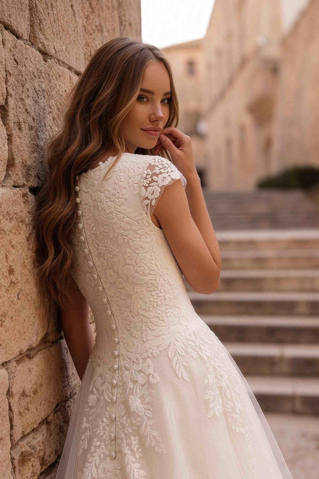 8439 Modest Wedding Dress