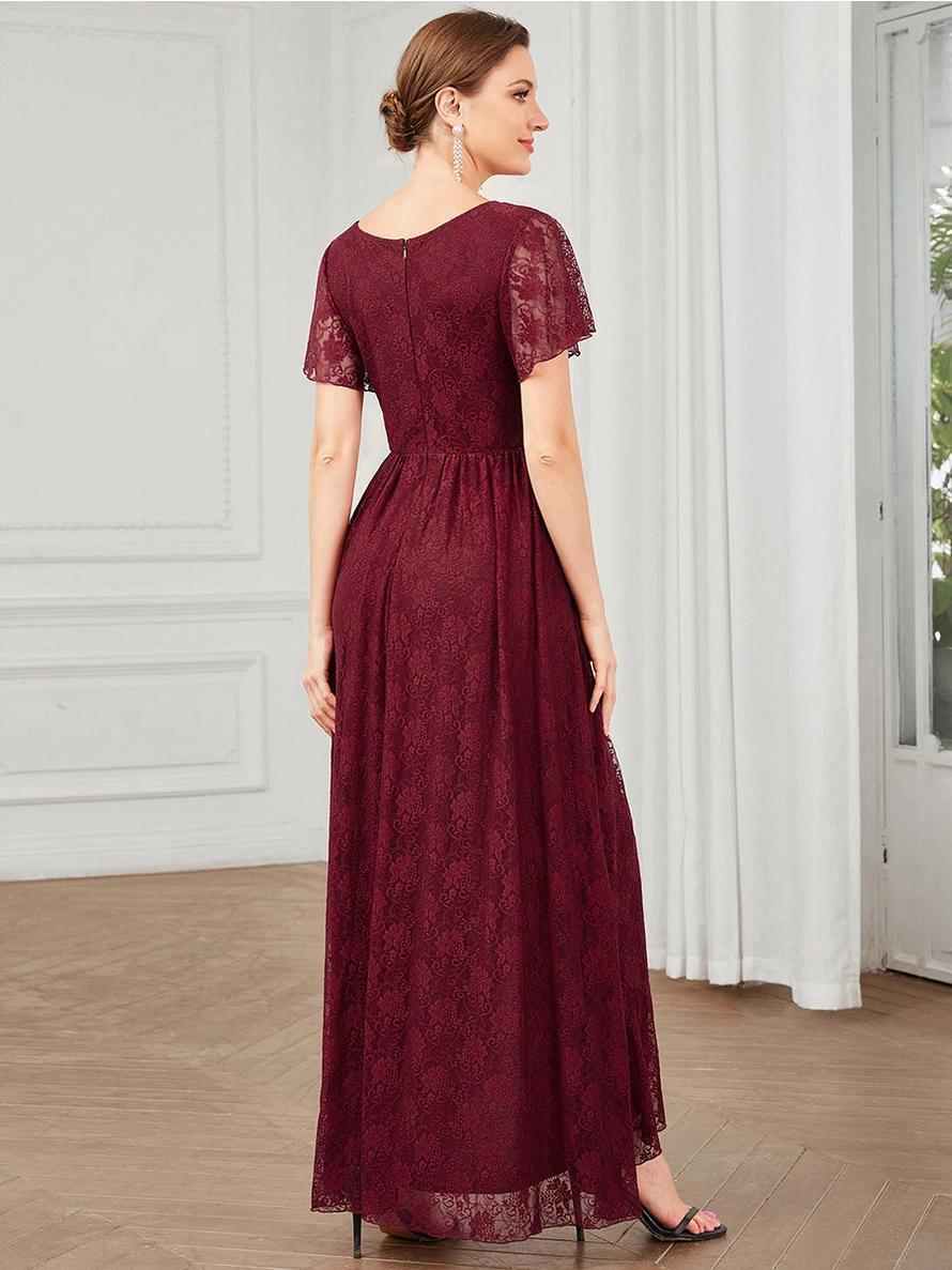 Elodie Modest Maxi in Burgundy