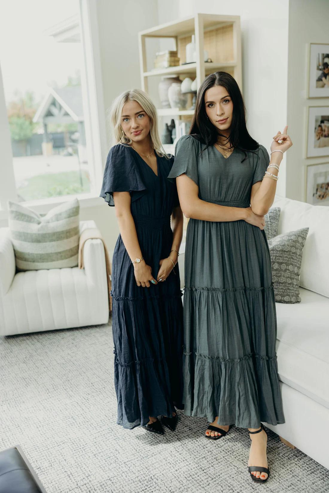 Taylor Modest Maxi in Vintage Blue