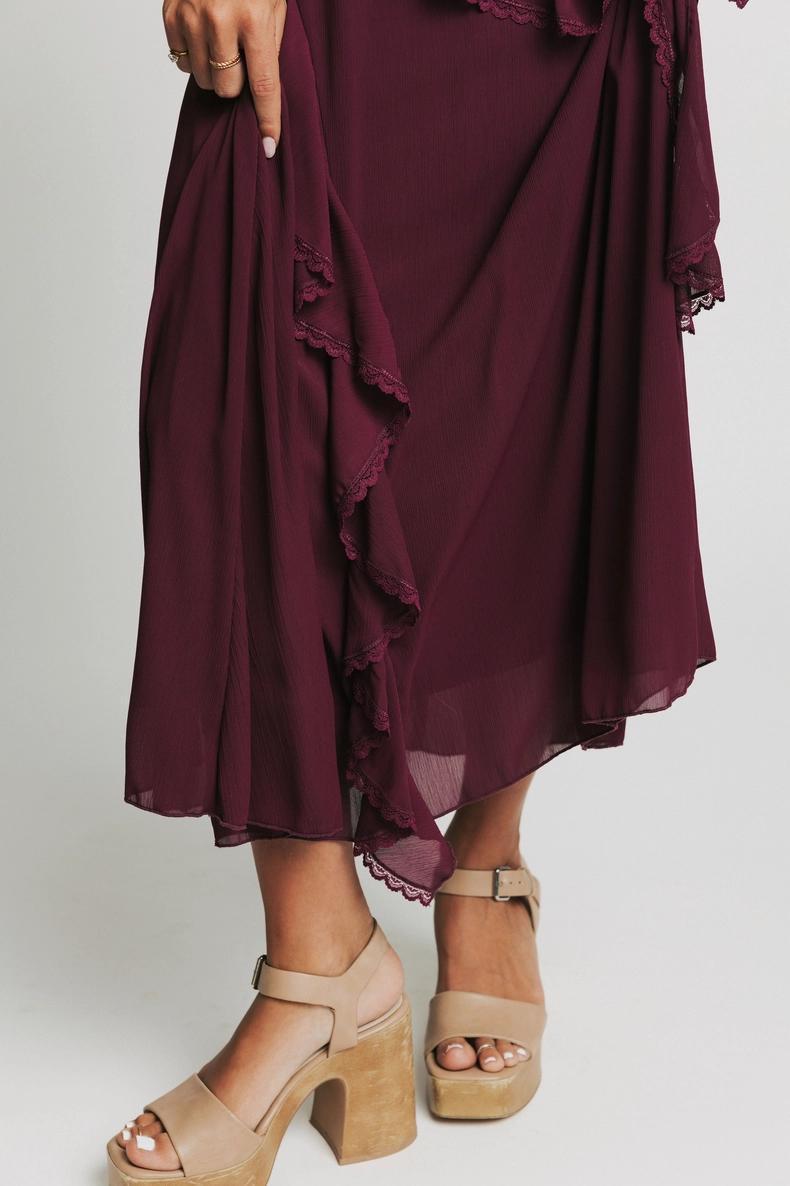 Rozina Maxi Dress in Burgundy