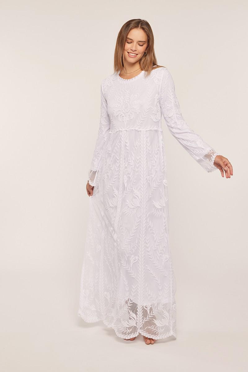 Sandy Embroidered Temple Dress