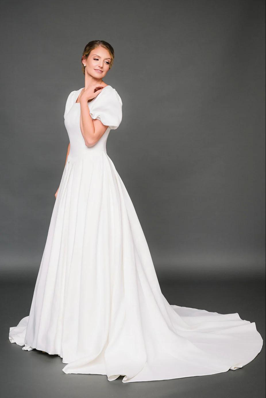 modest wedding dresses idaho falls Both gowns feature a romantic Basque waist and timeless A-line silhouette, but dress 1 (NIVAYA) honors the classic bride with a sweetheart neckline and delicate Chantilly lace, while dress 2 (WALKER)