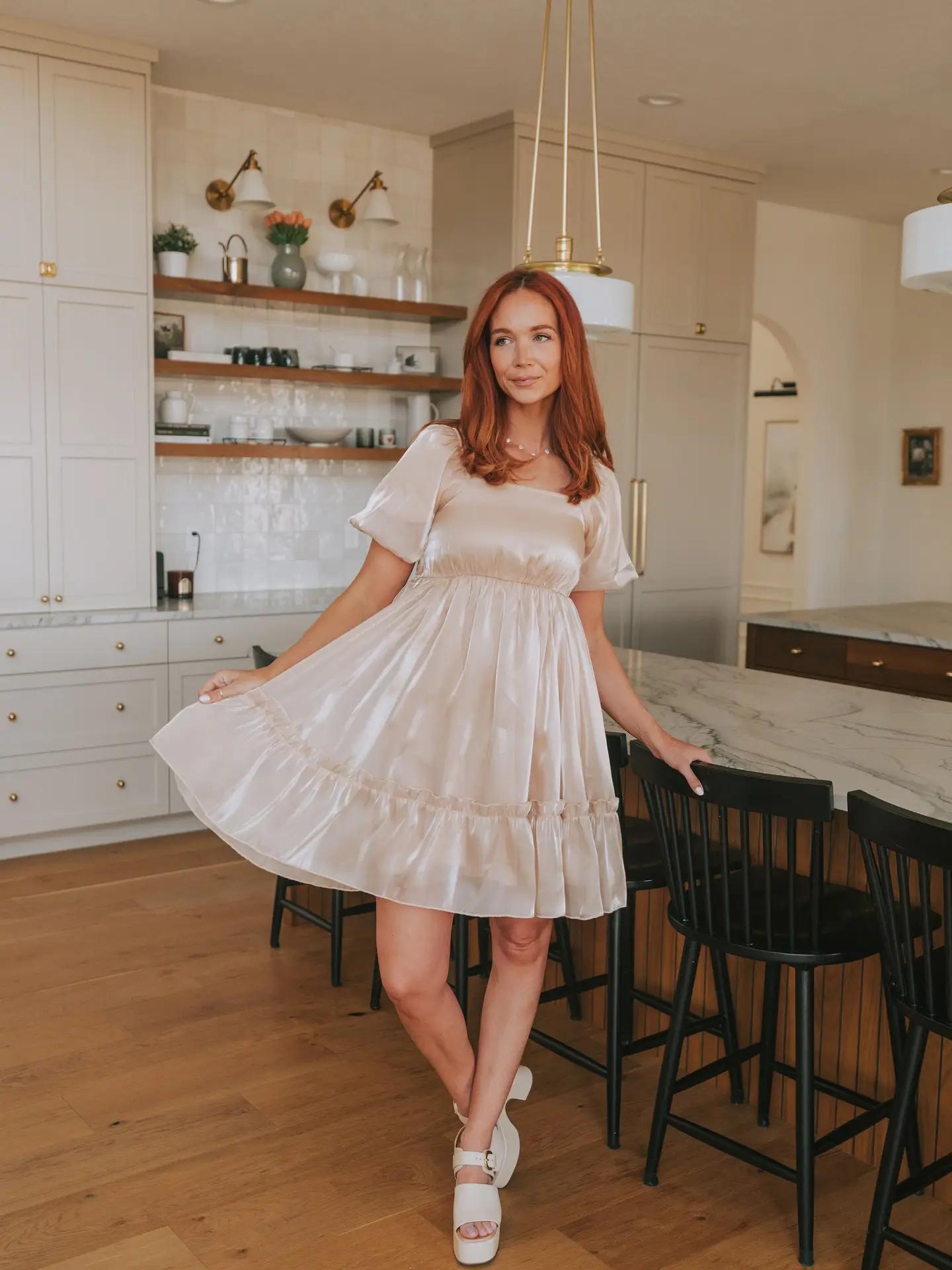 Alexis Modest Dress in Champagne