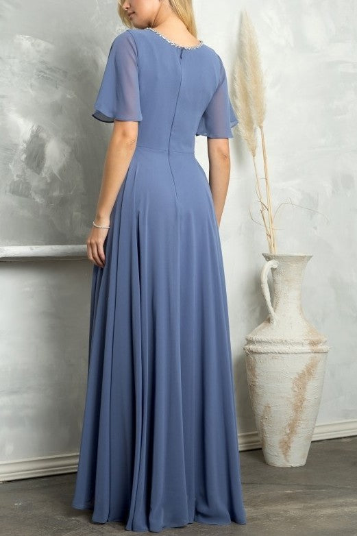 Slate Blue Mother of the Bride Dress