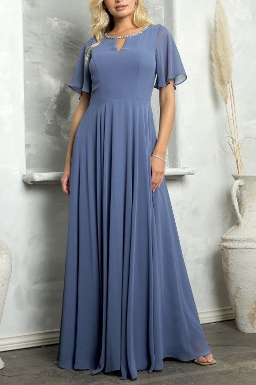 Lois Maxi Dress in Slate Blue