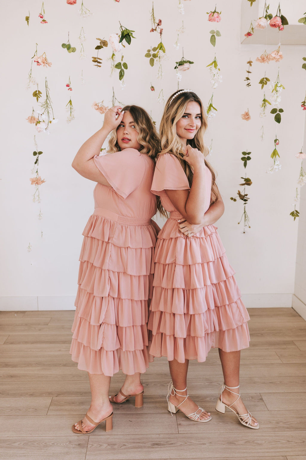 ash rose bridesmaid dresses Zapaka Women Dusty Rose A Line Maxi Bridesmaid Dress Long Sleeves V-Neck Wedding Guest Dress, Dusty Rose / US16W
