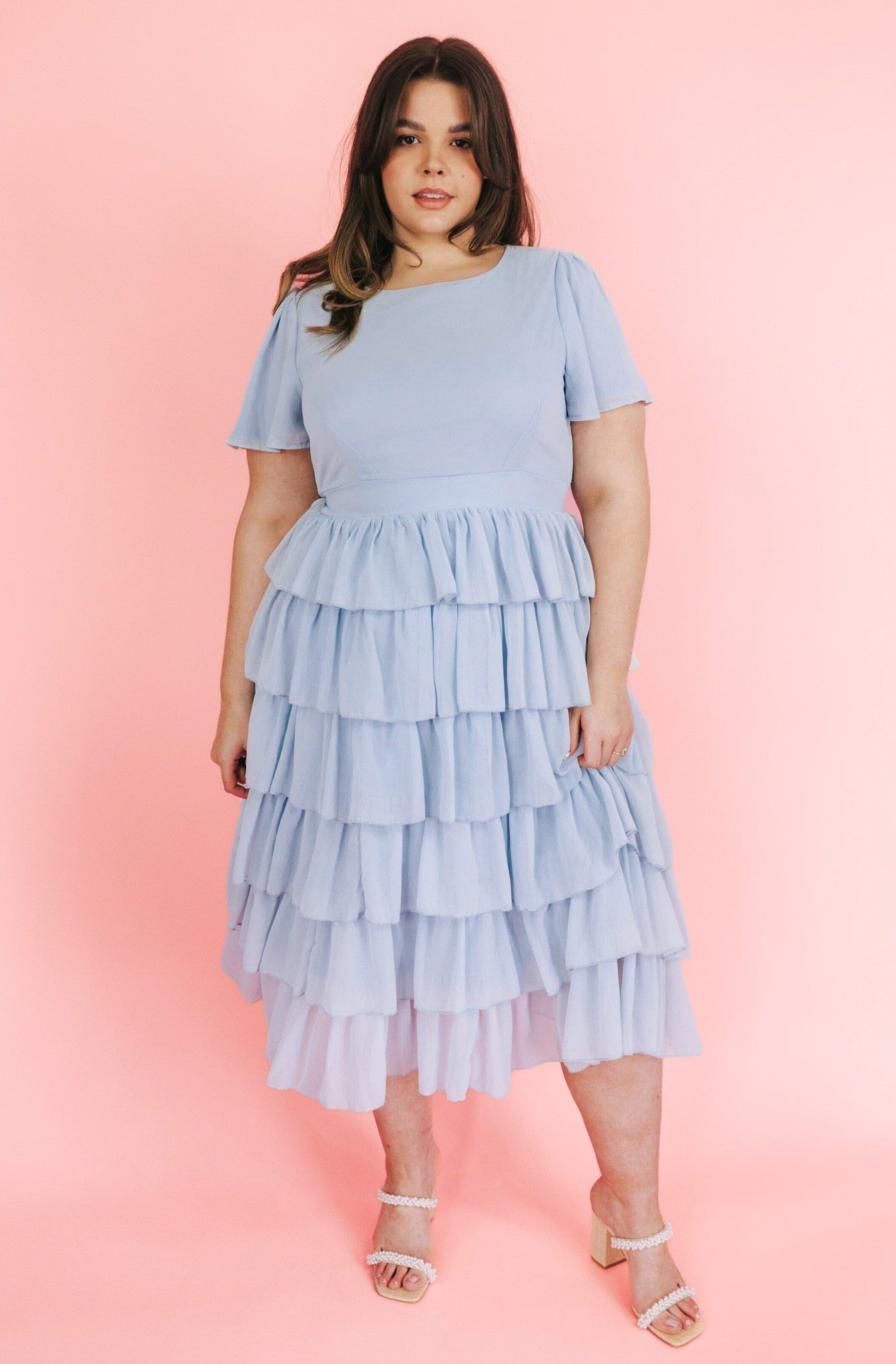 Forever With You Modest Dress in Cloud Blue