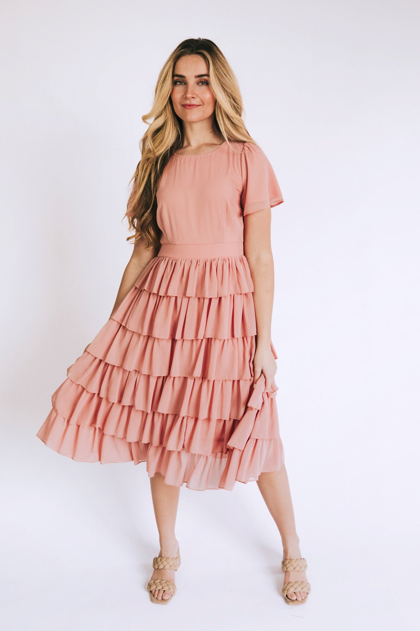 ash pink dress Forever With You Modest Dress in Ash Rose Medium