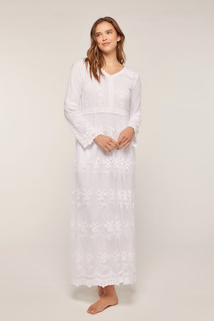 Luca Modest Temple Dress in White