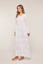 Luca Modest Temple Dress in White