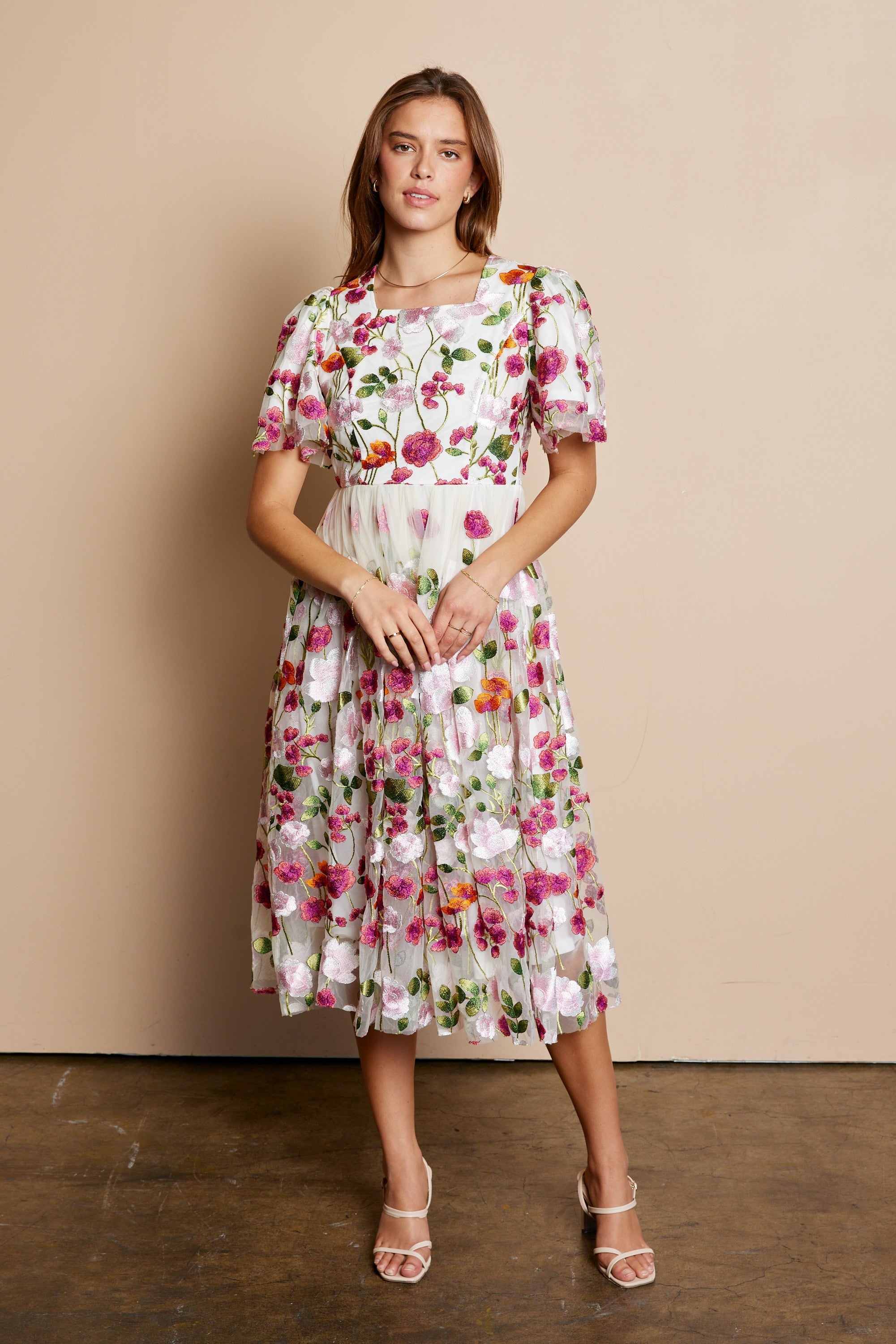 Pippa Embroidered Modest Midi