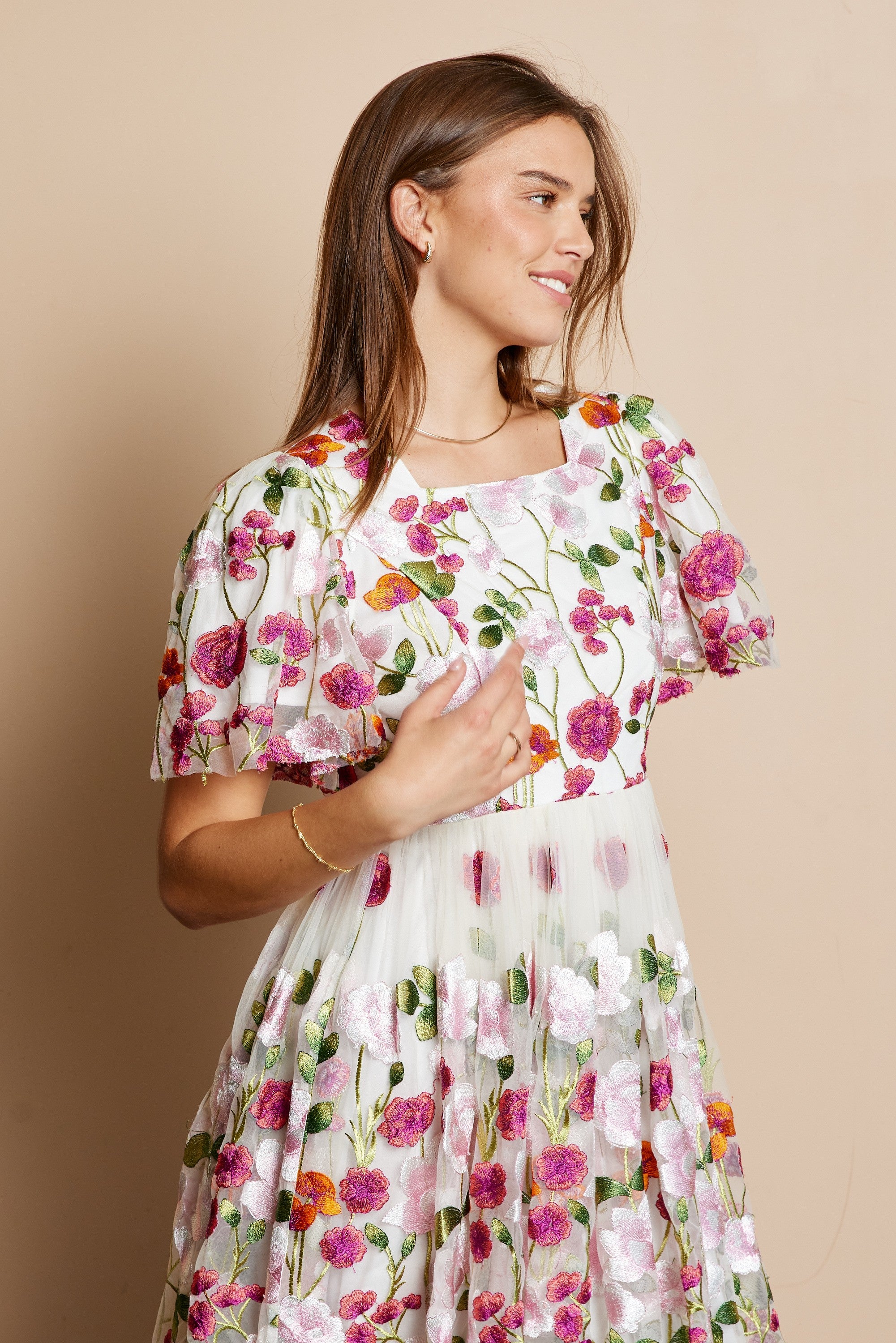 Pippa Embroidered Modest Midi
